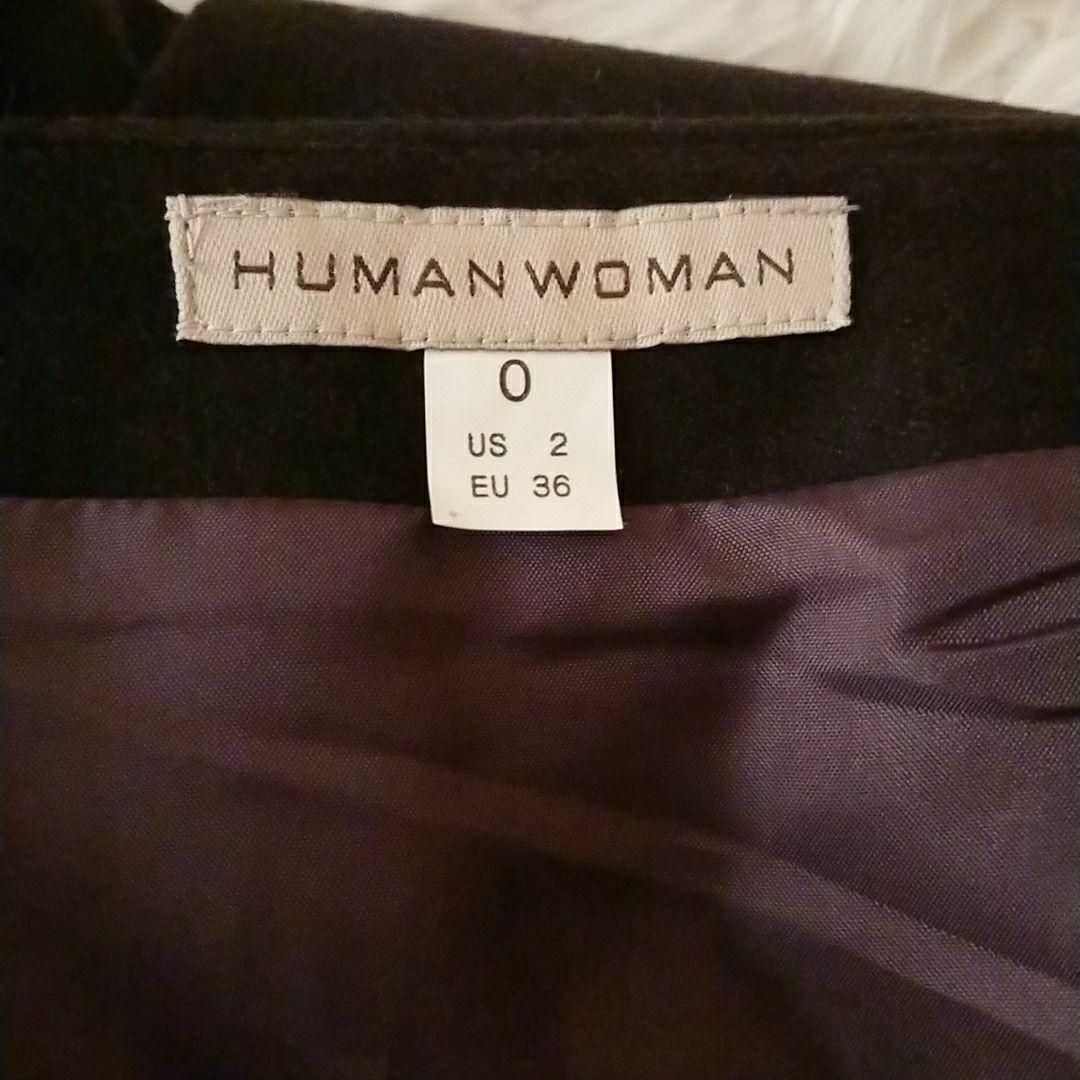 HUMAN WOMAN(ヒューマンウーマン)のヒューマンウーマン プリーツスカート ブラック S オフカジ タウンユース 綺麗 レディースのスカート(ひざ丈スカート)の商品写真