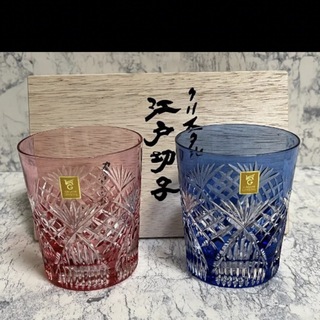 江戸切子 クリスタルガラス マイグラスペアの通販 by 猫｜ラクマ