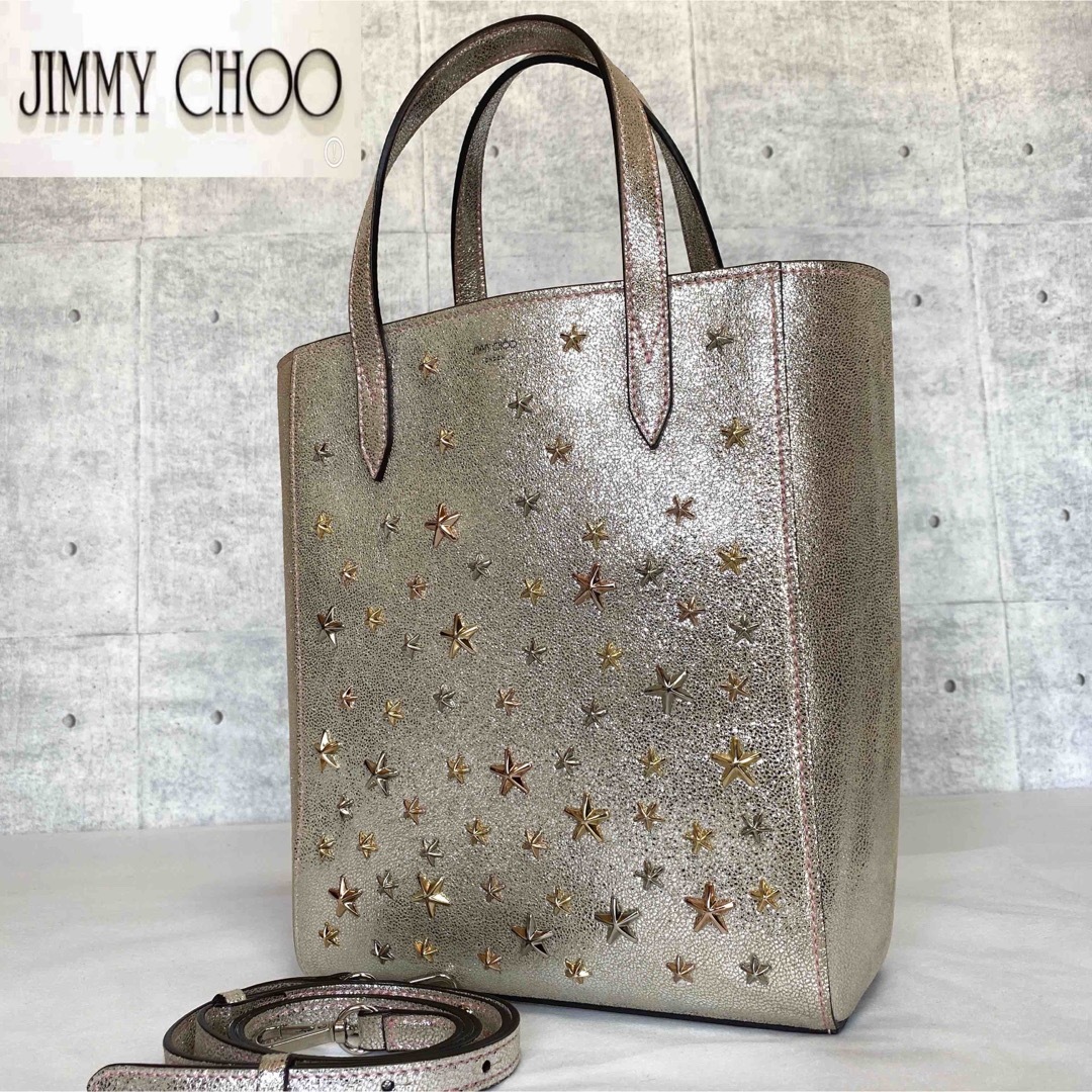 JIMMY CHOO(ジミーチュウ)のまこ様専用JIMMY CHOO PEGASI N/S３色スタッズ 2WAYバッグ レディースのバッグ(ハンドバッグ)の商品写真