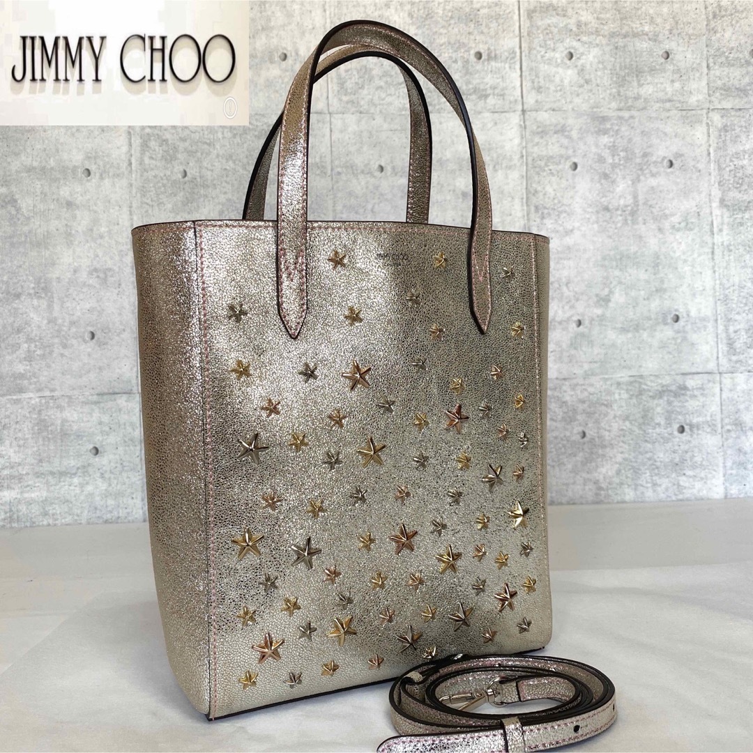 JIMMY CHOO(ジミーチュウ)のまこ様専用JIMMY CHOO PEGASI N/S３色スタッズ 2WAYバッグ レディースのバッグ(ハンドバッグ)の商品写真