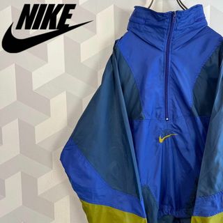 ストリートに！NIKE ビッグロゴ ハーフジップ ポリエステルジャケット 切替