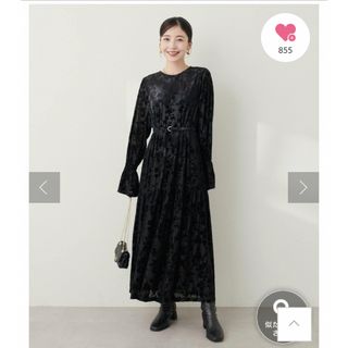 ナチュラルクチュール(natural couture)のオケージョン対応可能/シアーベロア花柄 ワンピース(ロングワンピース/マキシワンピース)