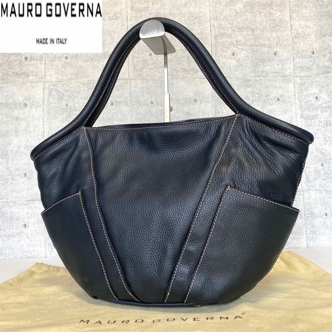 【美品】MAURO GOVERNA BORSA5120 TOTE ダークネイビー