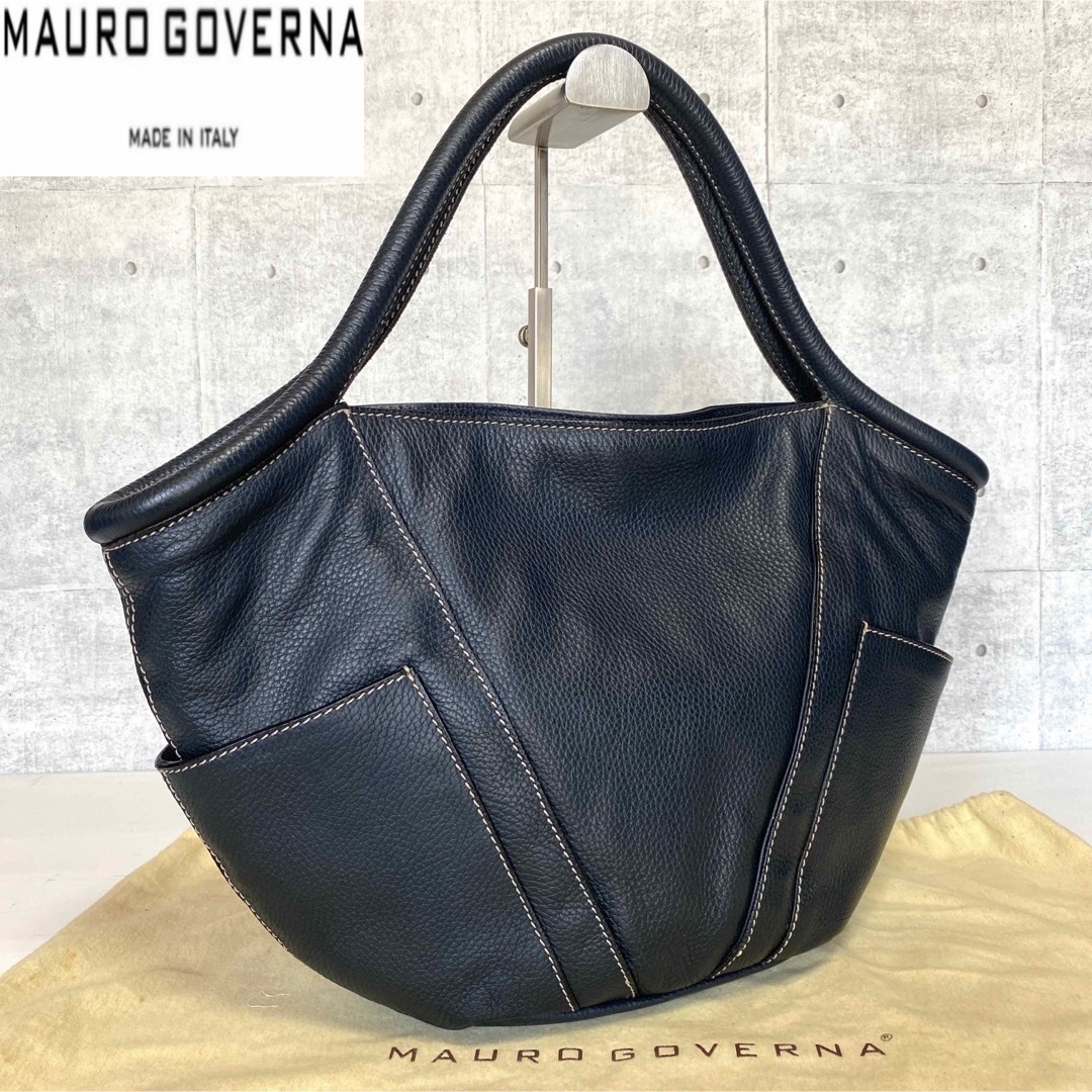 【美品】MAURO GOVERNA BORSA5120 TOTE ダークネイビー