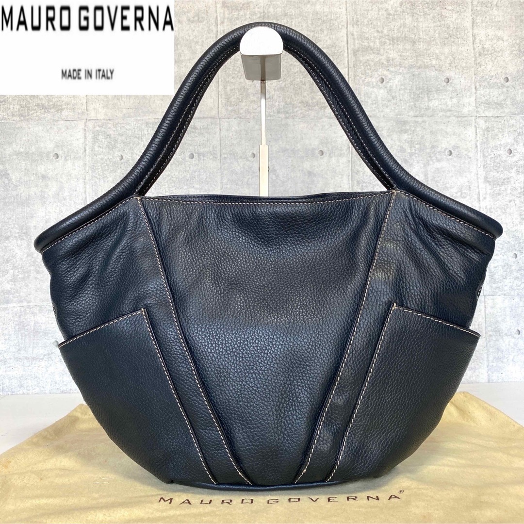 【美品】MAURO GOVERNA BORSA5120 TOTE ダークネイビー