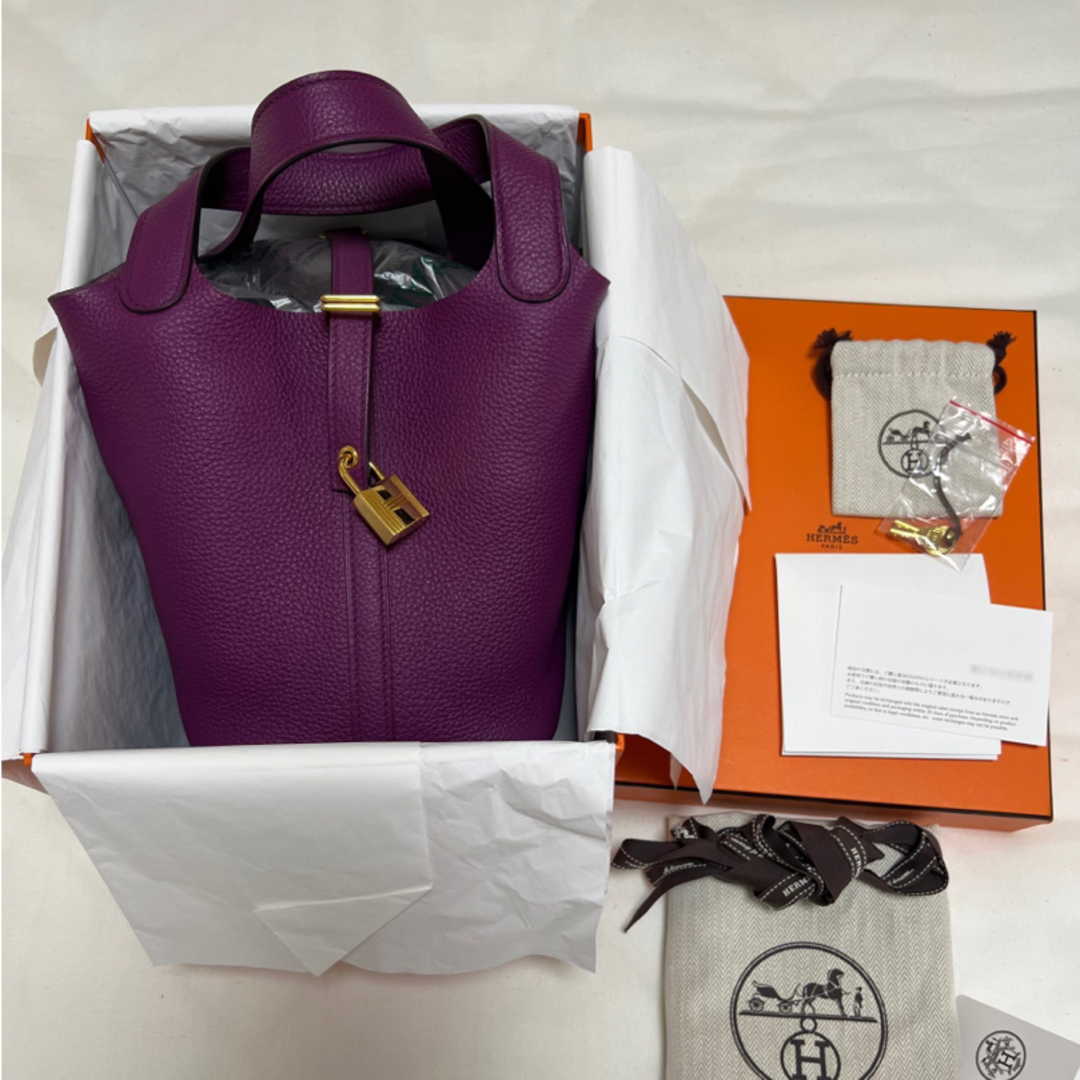 ハンドバッグHERMES エルメス ピコタン PM アネモネ ゴールド金具