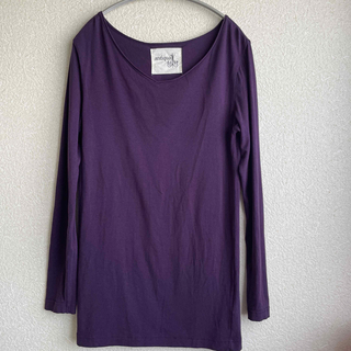 アンティカ(antiqua)のアンティカ Vネック ロングTシャツ パープル 紫(Tシャツ(長袖/七分))