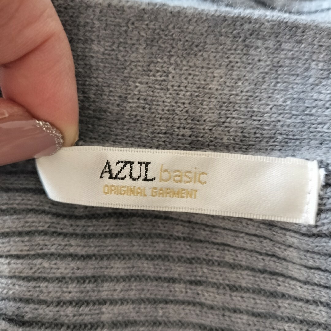 AZUL by moussy(アズールバイマウジー)の【AZUL basic】グレーニット レディースのトップス(ニット/セーター)の商品写真