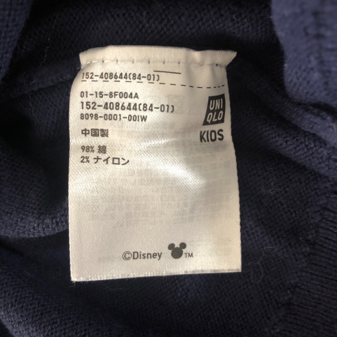 UNIQLO(ユニクロ)の【りーまま様確認用】UNIQLOキッズ　ディズニーコラボセーター　ミッキー120 キッズ/ベビー/マタニティのキッズ服男の子用(90cm~)(ニット)の商品写真