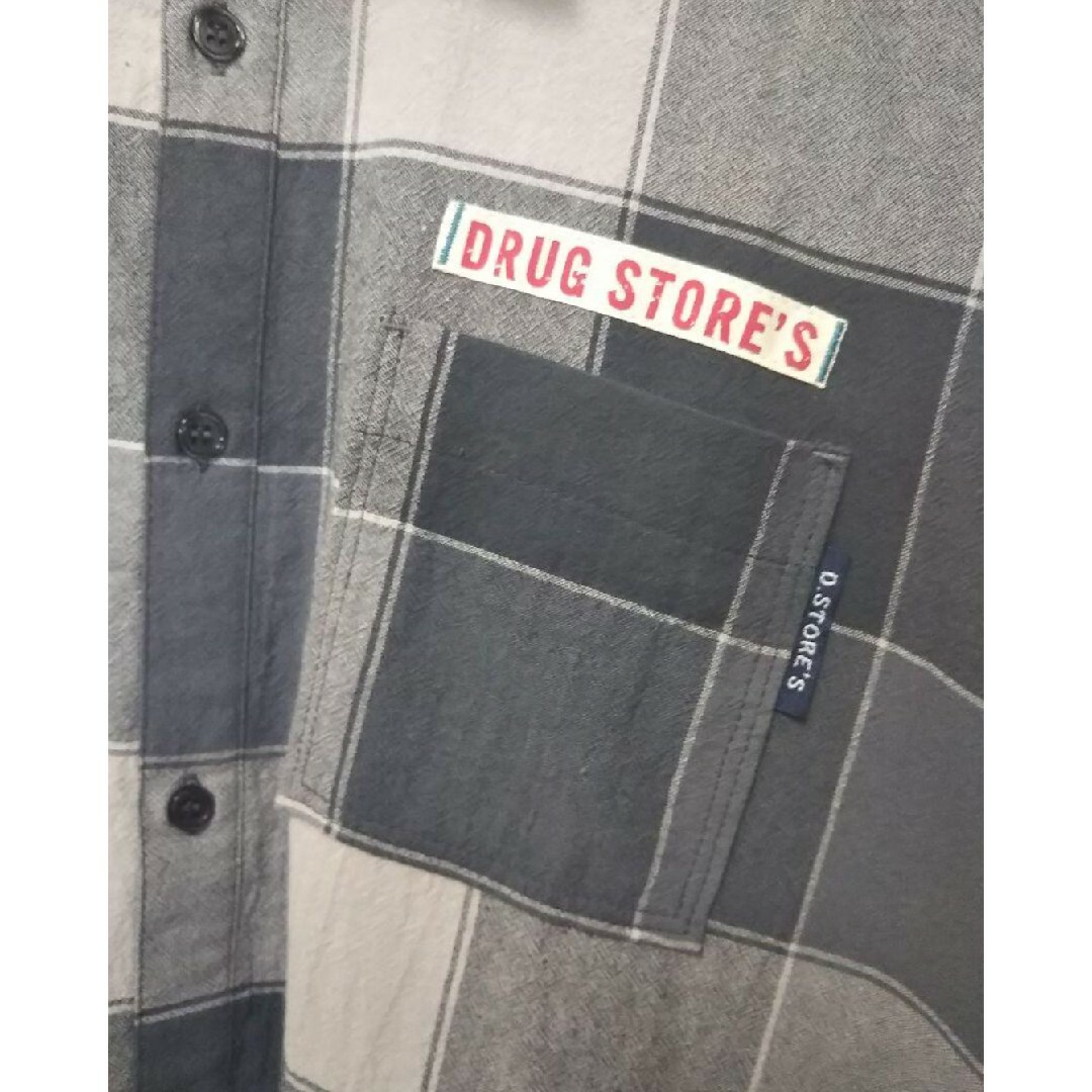drug store's(ドラッグストアーズ)のdrug store's 七分袖 シャツチュニック グレー系のチェック レディースのトップス(シャツ/ブラウス(長袖/七分))の商品写真