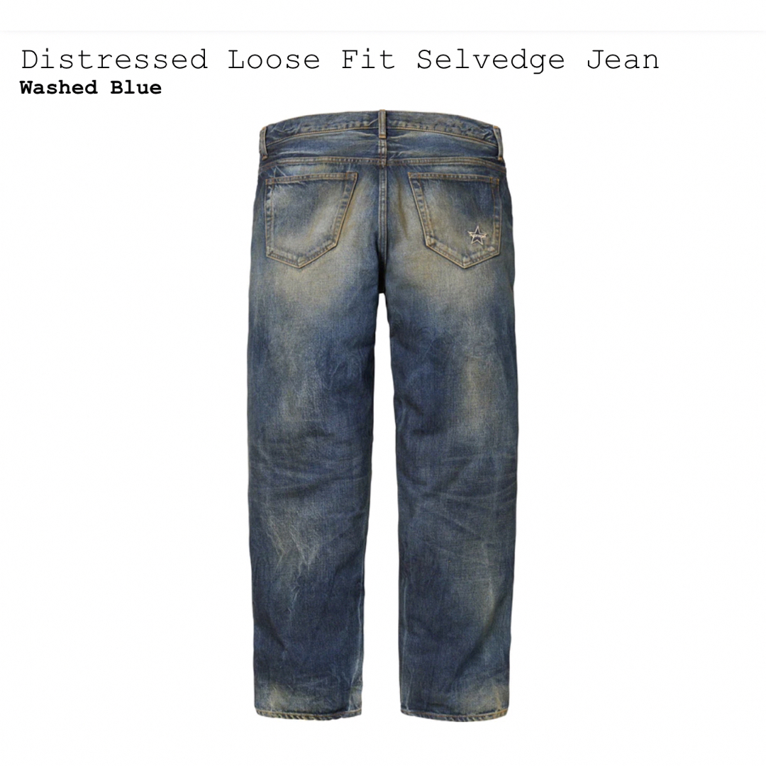 Supreme(シュプリーム)のDistressed Loose Fit Selvedge Jean メンズのパンツ(デニム/ジーンズ)の商品写真