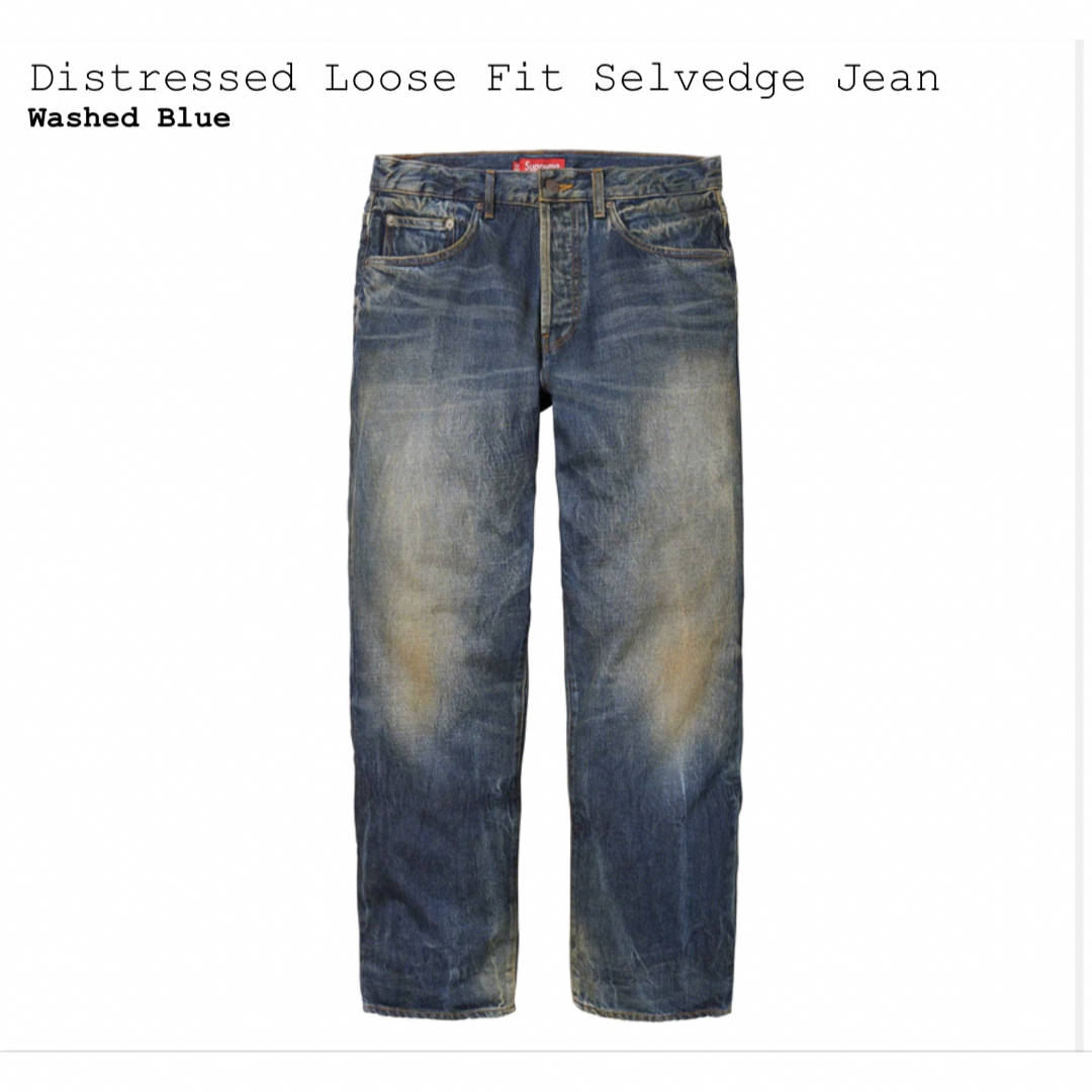 Supreme(シュプリーム)のDistressed Loose Fit Selvedge Jean メンズのパンツ(デニム/ジーンズ)の商品写真