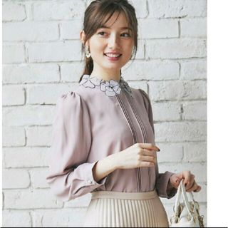 トッコ(tocco)のtocco トッコ お花フラワー刺繍ブラウス シフォン 長袖 春服 ガーリー(シャツ/ブラウス(長袖/七分))