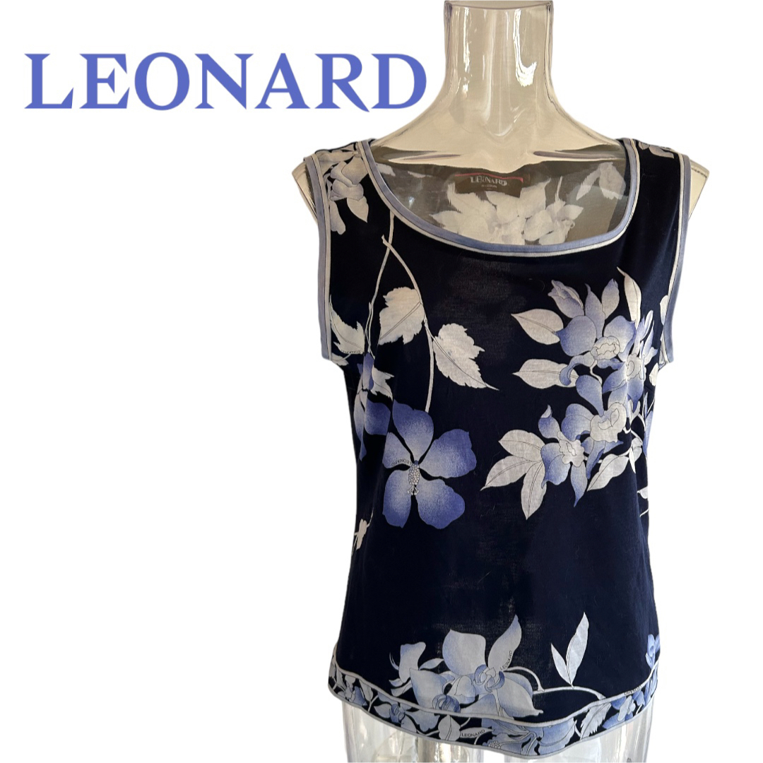 LEONARD(レオナール)のレオナール　トップス　カットソー　サイズ・Ｌ　LEONARD レディースのトップス(Tシャツ(半袖/袖なし))の商品写真