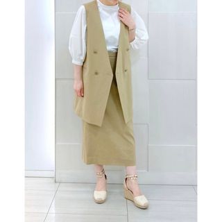 Theory luxe 22ss ロングジレ 335ベージュ