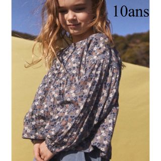 PETIT BATEAU - 新品 タグ付 プチバトー ダブルガーゼ プリント ブラウス フラワー 10ans