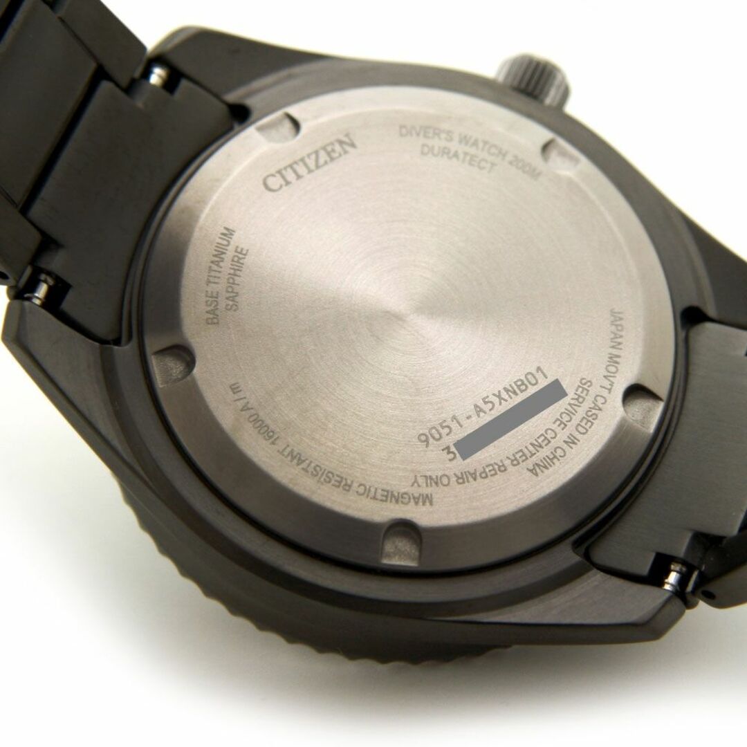 美品 シチズン 腕時計 プロマスター PROMASTER MARINE シリーズ NB6025-59H フジツボダイバー AT 自動巻き CITIZEN ブランド時計 ブラック スーパーチタニウム