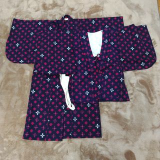 着物　羽織　子供　キッズ　ビンテージ　昭和レトロ　アンティーク　着物リメイク(和服/着物)