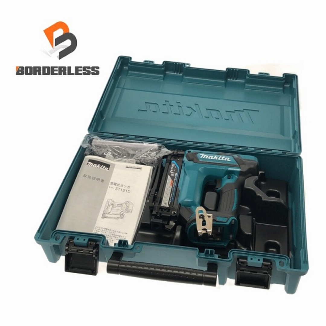 バイク☆未使用品☆makita マキタ 18V 充電式タッカ ST121DZK 本体+ケース付き J線 10ｍｍ×13～25ｍｍ 電動工具 80834