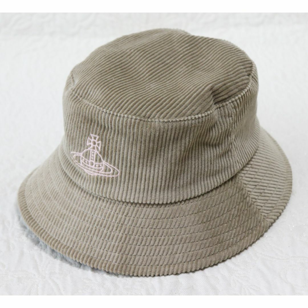 Vivienne Westwood(ヴィヴィアンウエストウッド)の新品【ヴィヴィアンウエストウッド】ORB刺繍 コーデュロイ バケットハット 帽子 レディースの帽子(ハット)の商品写真
