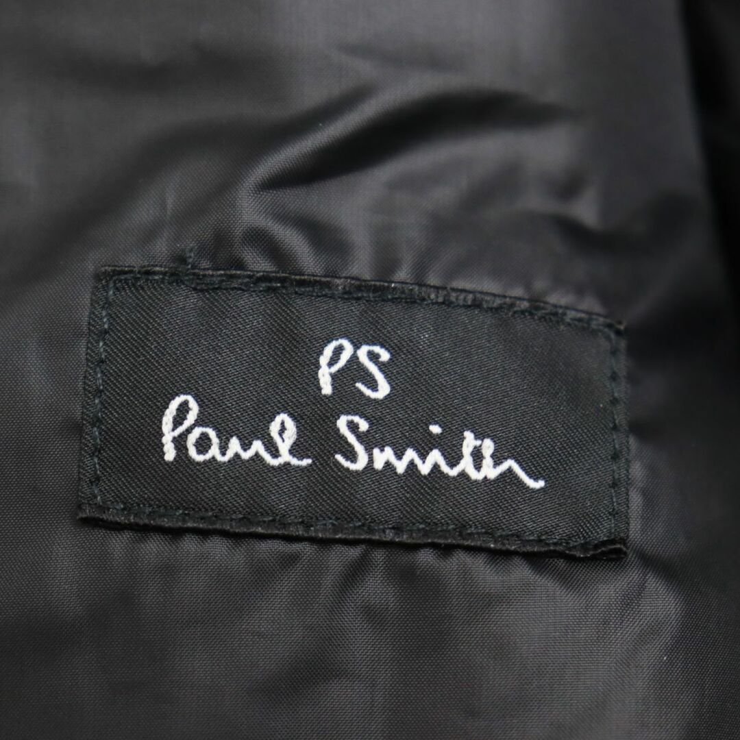 美品●PS Paul Smith ポールスミス フランス産ダウン使用 フード付き ZIPUP ツイードダウンジャケット グレー L 正規品