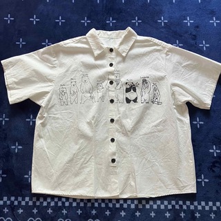クマ 半袖Yシャツ オーバーサイズ(シャツ/ブラウス(半袖/袖なし))