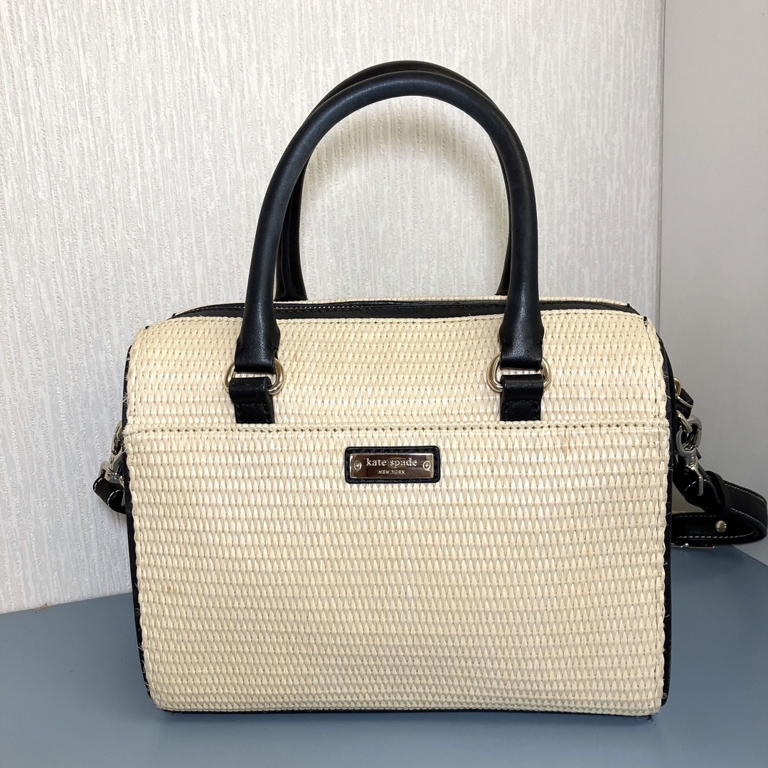 kate spade new york(ケイトスペードニューヨーク)のＢ　kate spade new york 2wayカゴバッグ  レディースのバッグ(かごバッグ/ストローバッグ)の商品写真