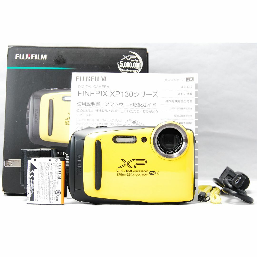 5倍コンディションFUJIFILM FinePix XP130 イエロー 防水カメラ