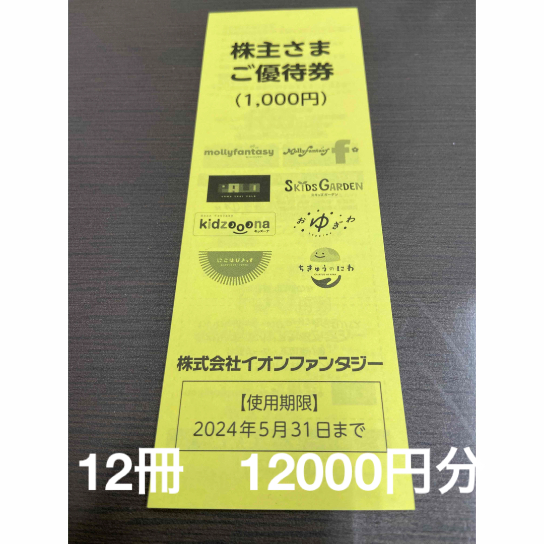 イオンファンタジー 株主優待券 12000円分 - 優待券/割引券