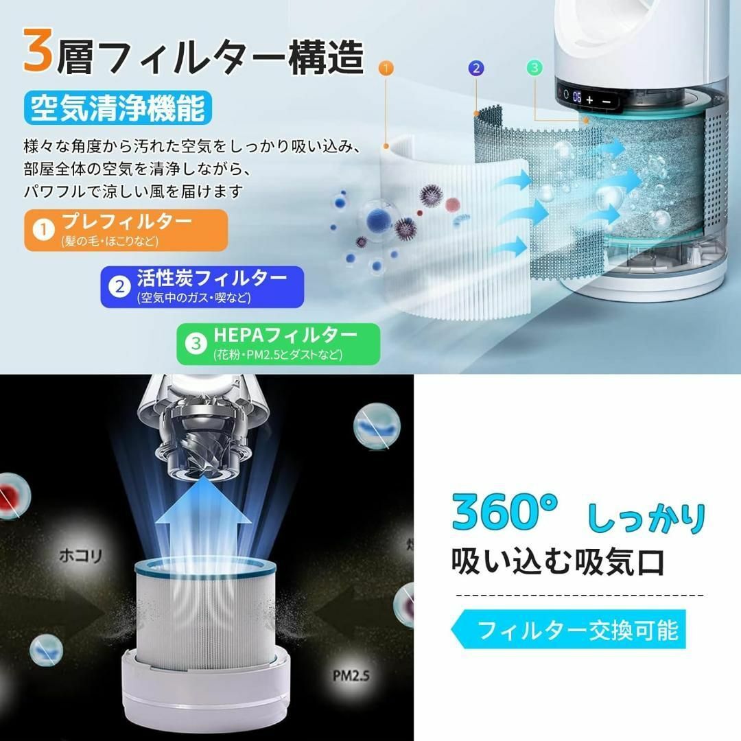 羽なし】1台３役 セラミックヒーター 冷暖両用 電気ファンヒーター 速