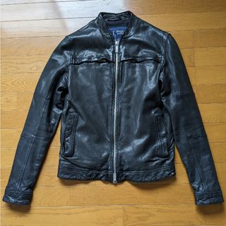 アルマーニジーンズ(ARMANI JEANS)のアルマーニジーンズ　羊革　レザーシングルライダースジャケット 46 ARMANI(ライダースジャケット)