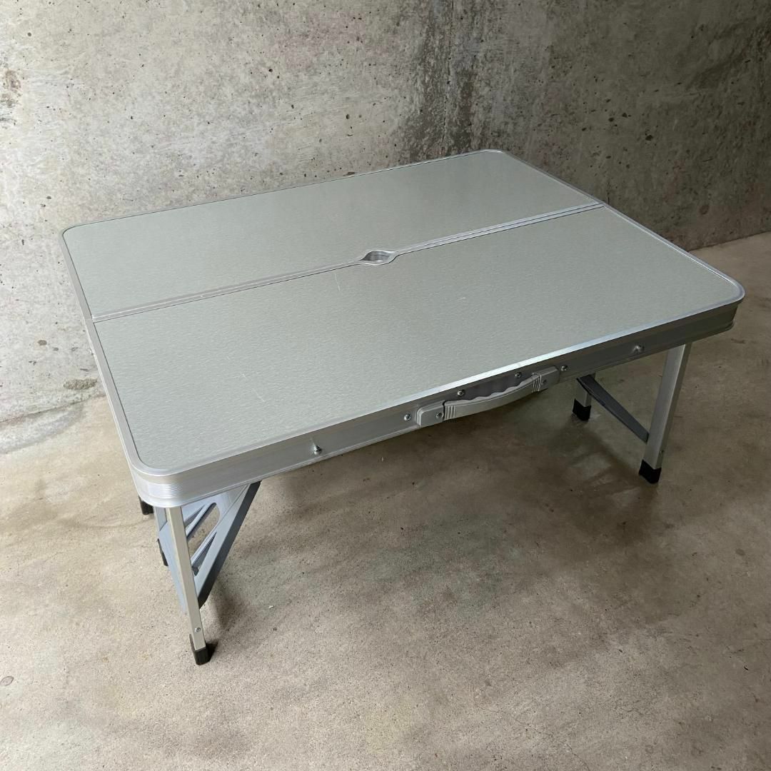 アルミアウトドアテーブル ベンチテーブル一体型