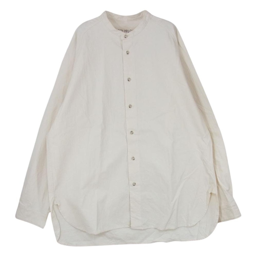 ポリプロイド POLYPLOID 長袖シャツ 05-A-08 RAGLAN STAND COLLAR SHIRT A ラグラン スタンドカラー シャツ 長袖 オフホワイト系 4約61cm裄丈