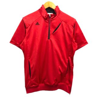 アディダス(adidas)のadidas ポロシャツ ジャージ  ゴルフウェア ハーフジップ M レッド (ポロシャツ)