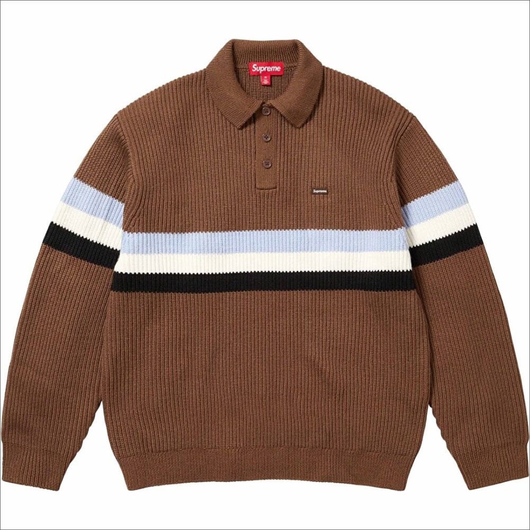 Supreme Small Box Polo Sweater Brown M Supreme Small Box Polo Sweater Brown M