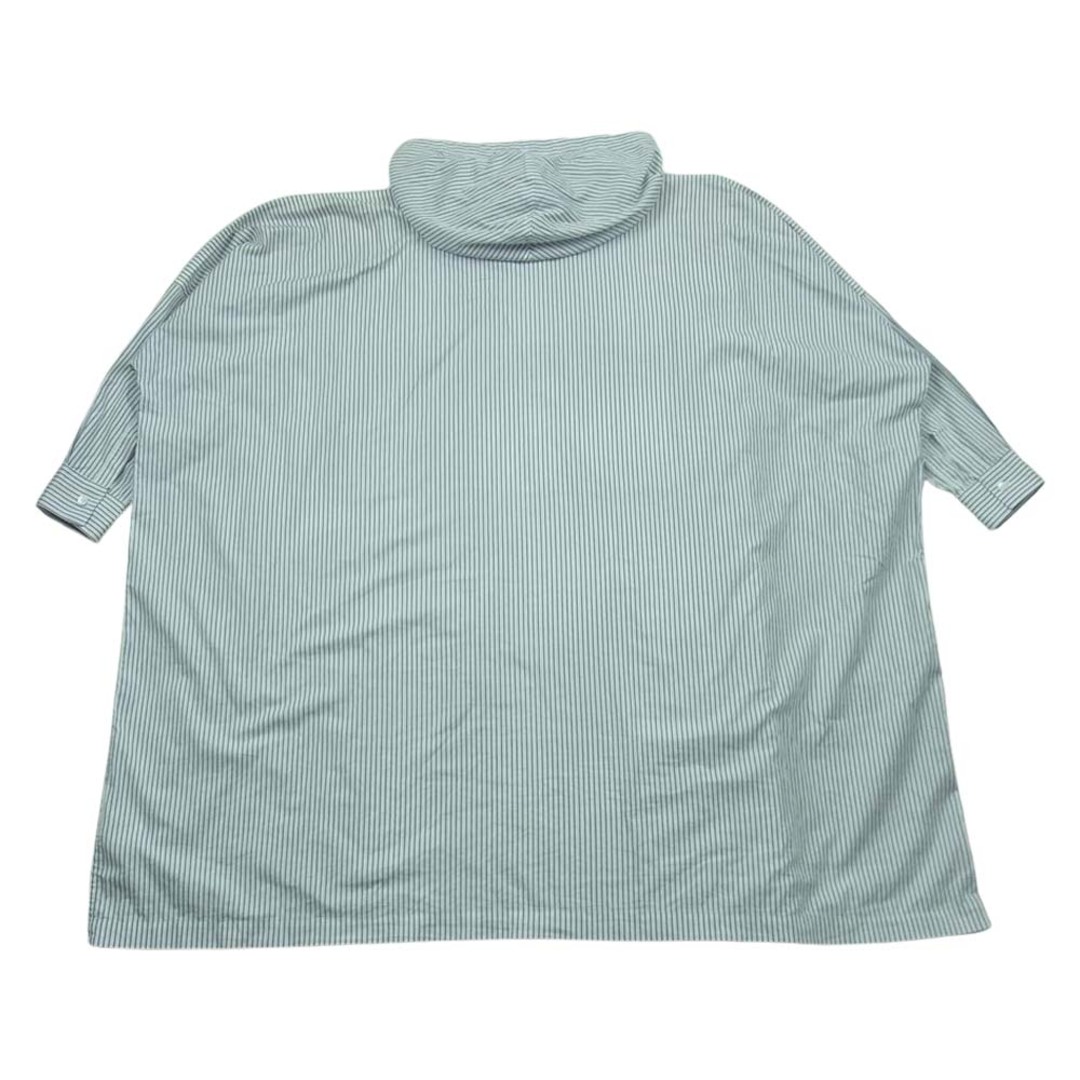 COMME des GARCONS コムデギャルソン FI--C001 SHIRT シャツ 綿ストライプ プルオーバー フーディ パーカー ネイビー系 ホワイト系 M