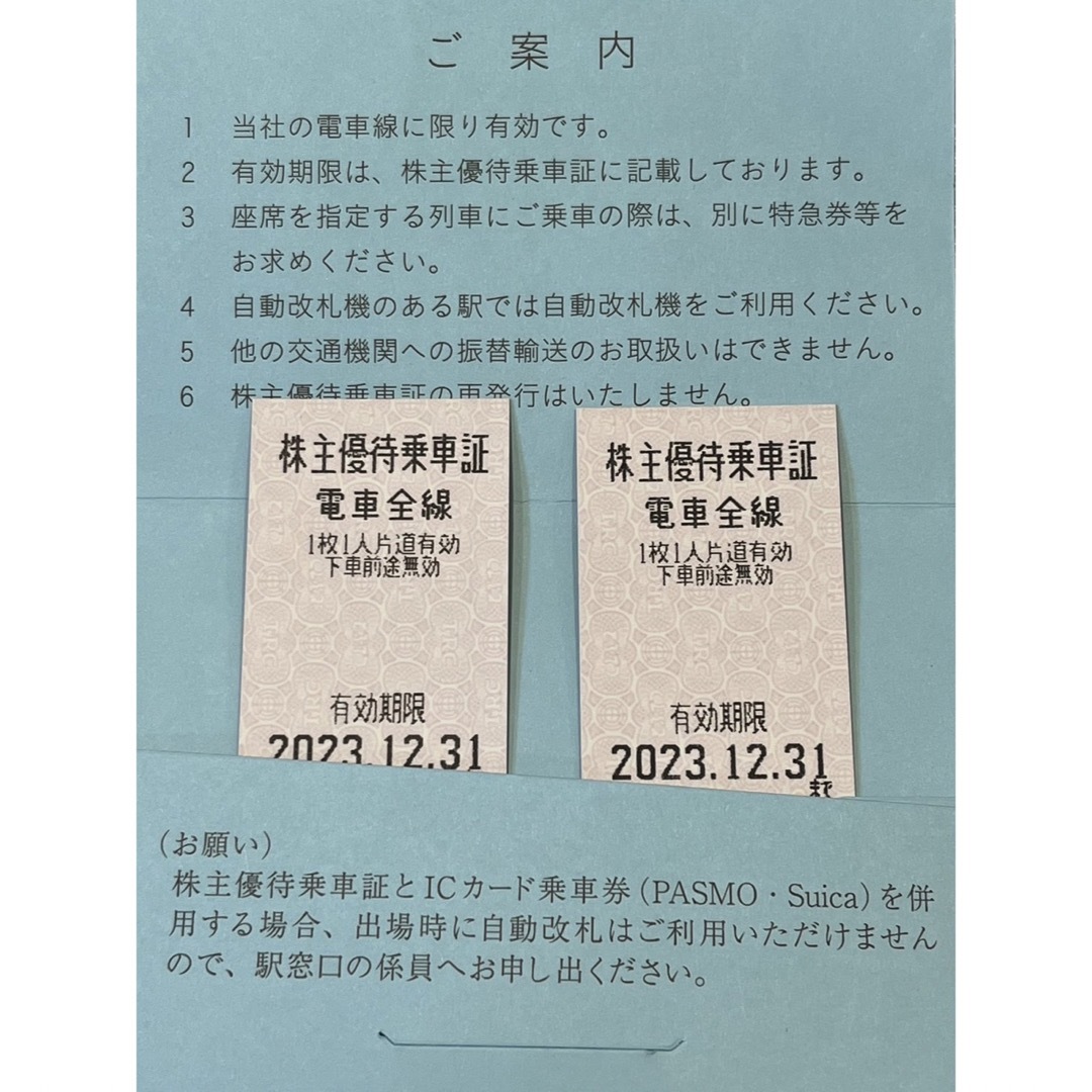 株主優待 チケットの乗車券/交通券(鉄道乗車券)の商品写真
