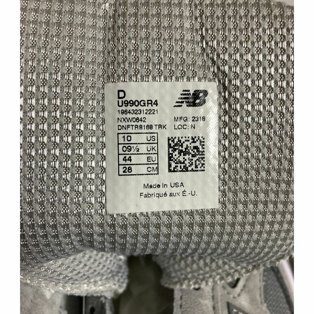 New Balance - new balance 990v4 U990GR4 US10 28cmの通販 by