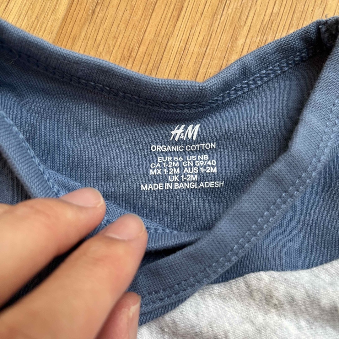 H&H(エイチアンドエイチ)のH&M ベビー肌着　オーガニックコットン　3枚組 キッズ/ベビー/マタニティのベビー服(~85cm)(肌着/下着)の商品写真