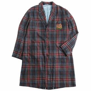 グッチ(Gucci)の極美品●19AW グッチ 575312 カシミヤ100％ GUCCIBANDワッペン付き チェック柄 ロングコート マルチカラー 希少大きめサイズ52 伊製 正規品　q11-st30320-989(その他)