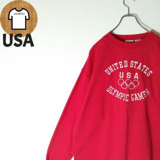 【USA 刺繍スウェット 3XL 刺繍デザイン 海外古着 ビッグサイズ A483(スウェット)