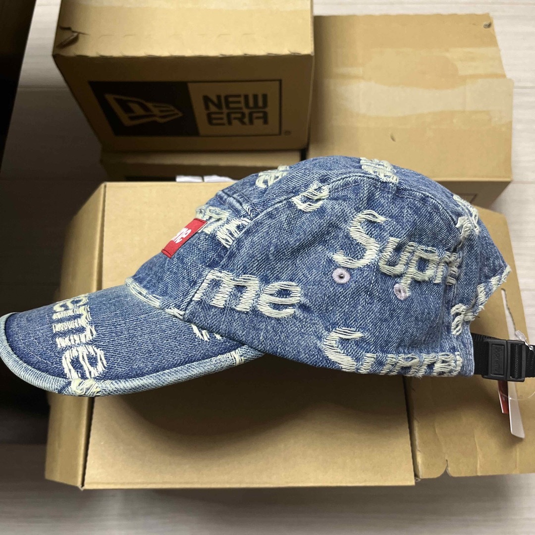 Supreme Frayed Logos Denim Camp Cap