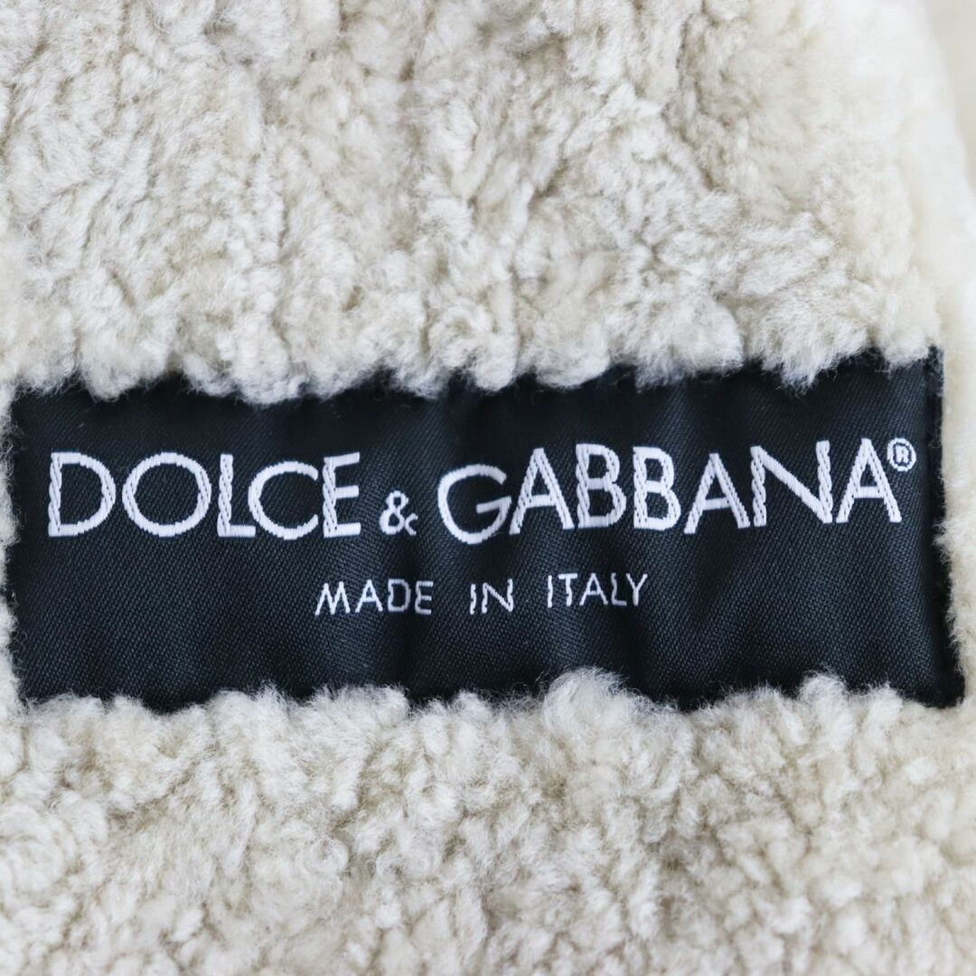 美品●黒タグ DOLCE＆GABBANA ドルチェ＆ガッバーナ ニット切り替え ムートンジャケット/ブルゾン グレー×ブラック 44 伊製 正規品 q09-st30306-442