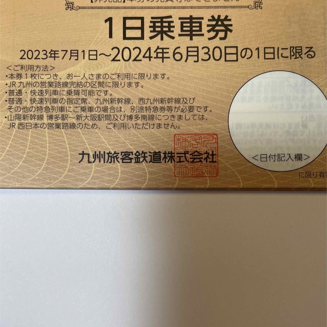 jr九州株主優待　1日乗車券　25枚