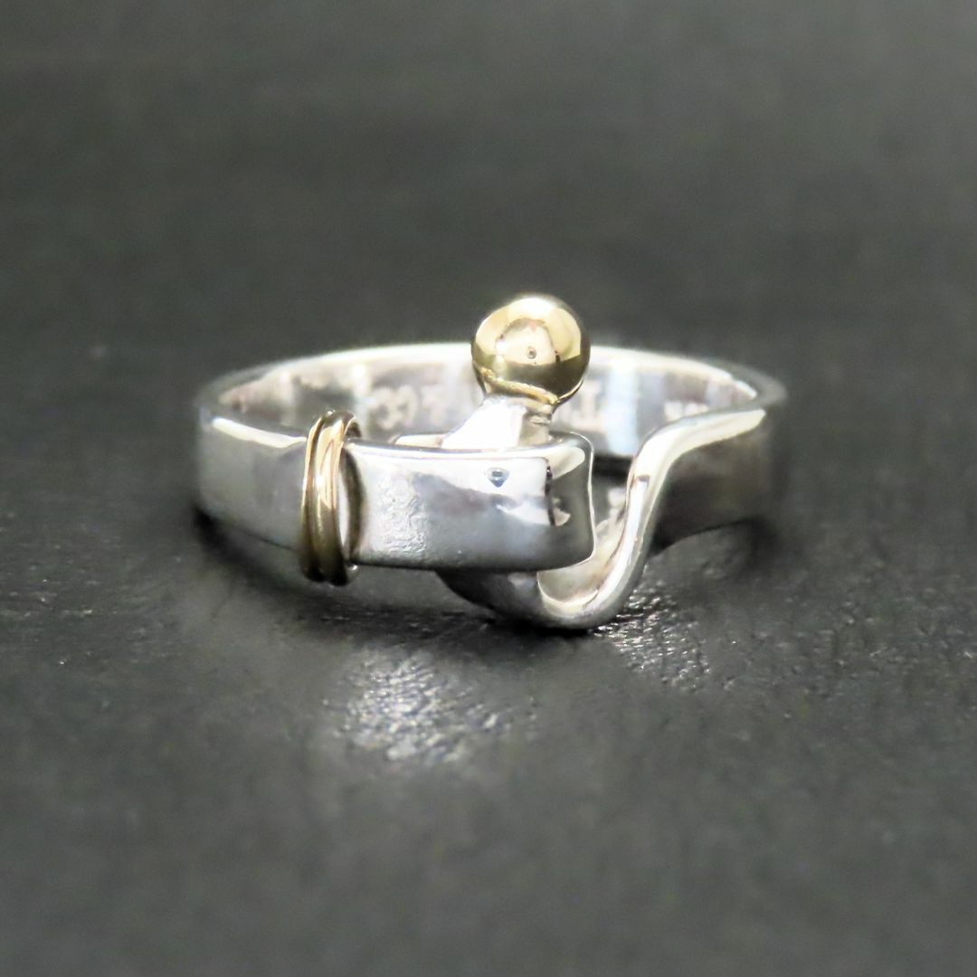 新品同様 美品 ティファニー フック&アイ リング 925 K18 16号 新品同様 美品 ティファニー フック&アイ リング 925 K18 16号