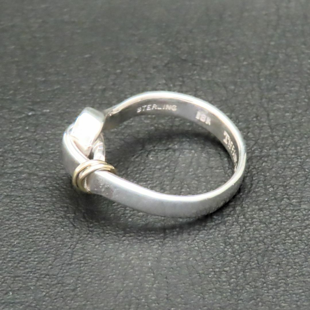 新品同様 美品 ティファニー フック&アイ リング 925 K18 16号 新品同様 美品 ティファニー フック&アイ リング 925 K18 16号