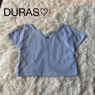 デュラス(DURAS)のDURAS クロップ丈Tシャツ(Tシャツ(半袖/袖なし))