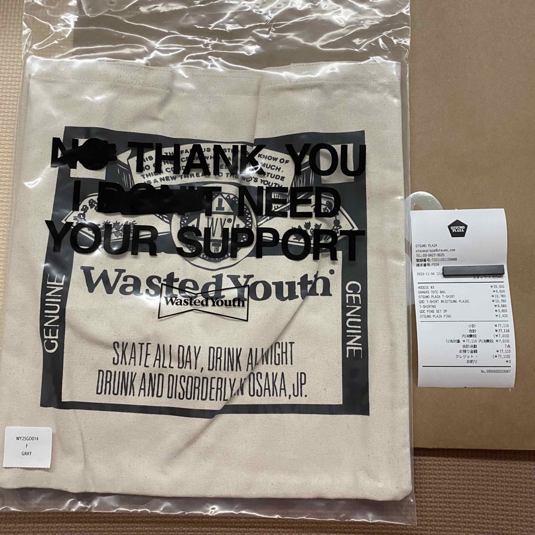 【平日セール】WASTED YOUTH - CANVAS TOTE BAG メンズのバッグ(トートバッグ)の商品写真