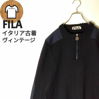 フィラ(FILA)の【FILA ハーフジップニット S セーター イタリア古着 A581(ニット/セーター)