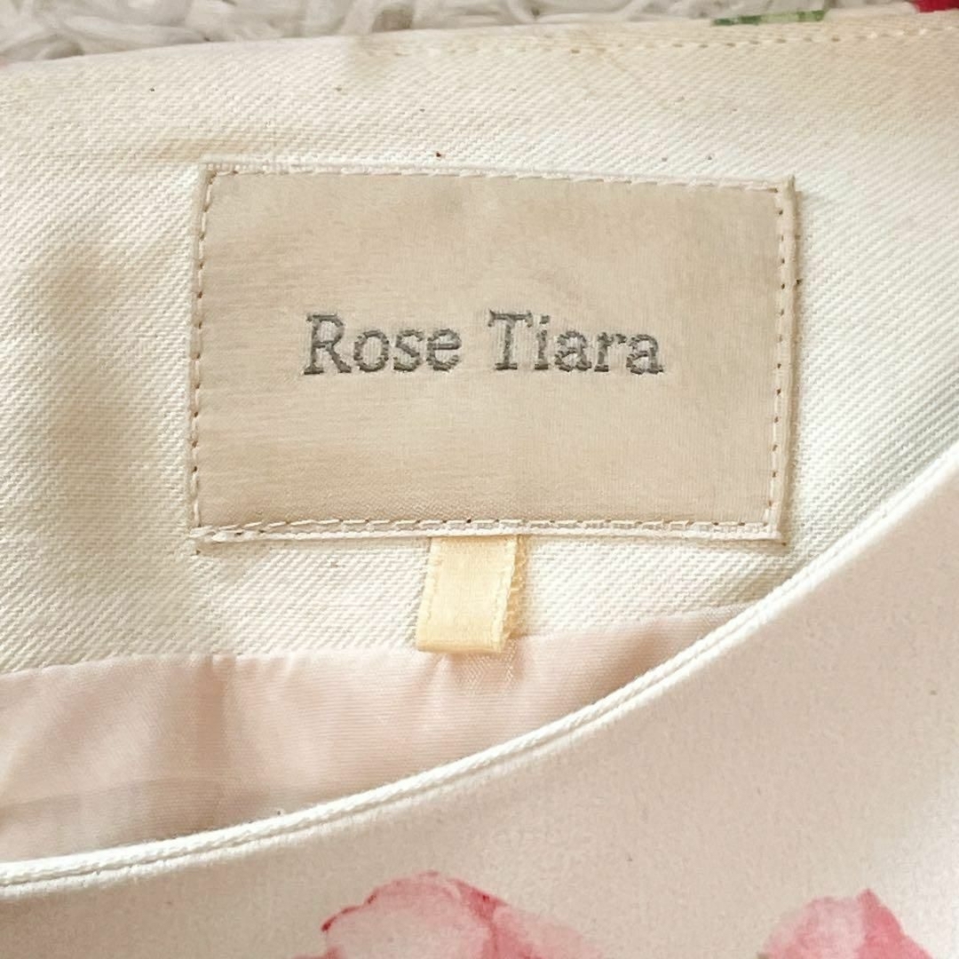 Rose Tiara(ローズティアラ)の美品✨️ローズティアラ ワンピース 42 2L 大きいサイズ Aライン 花柄 レディースのワンピース(ひざ丈ワンピース)の商品写真